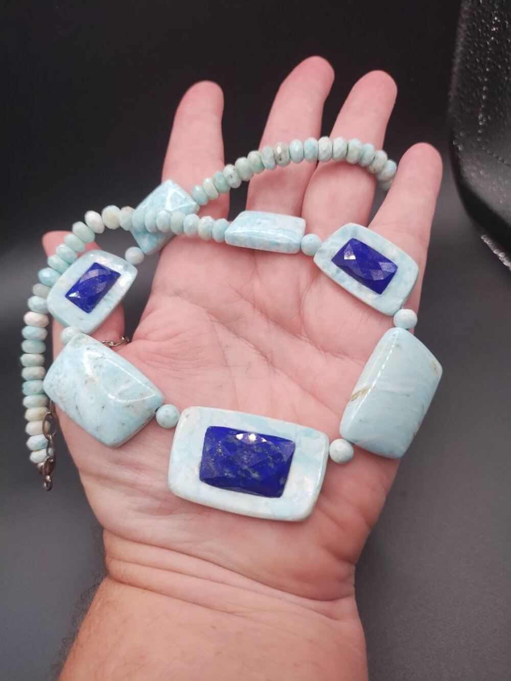 Jay King DTR Blue Aragonite and Lapis Bead 20" Sterling Silver Necklace - Picture 2 of 16